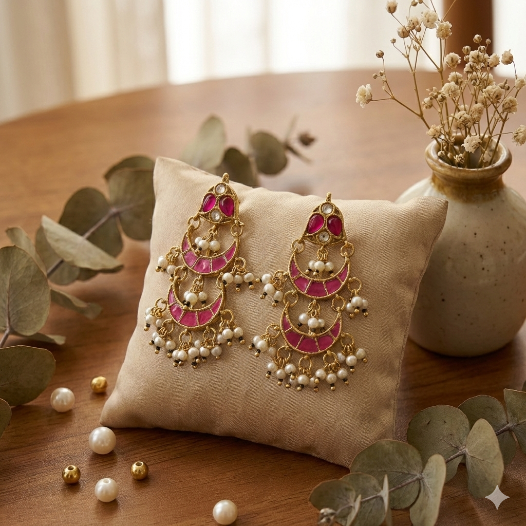 Gulbahaar Jadau Drop Earrings