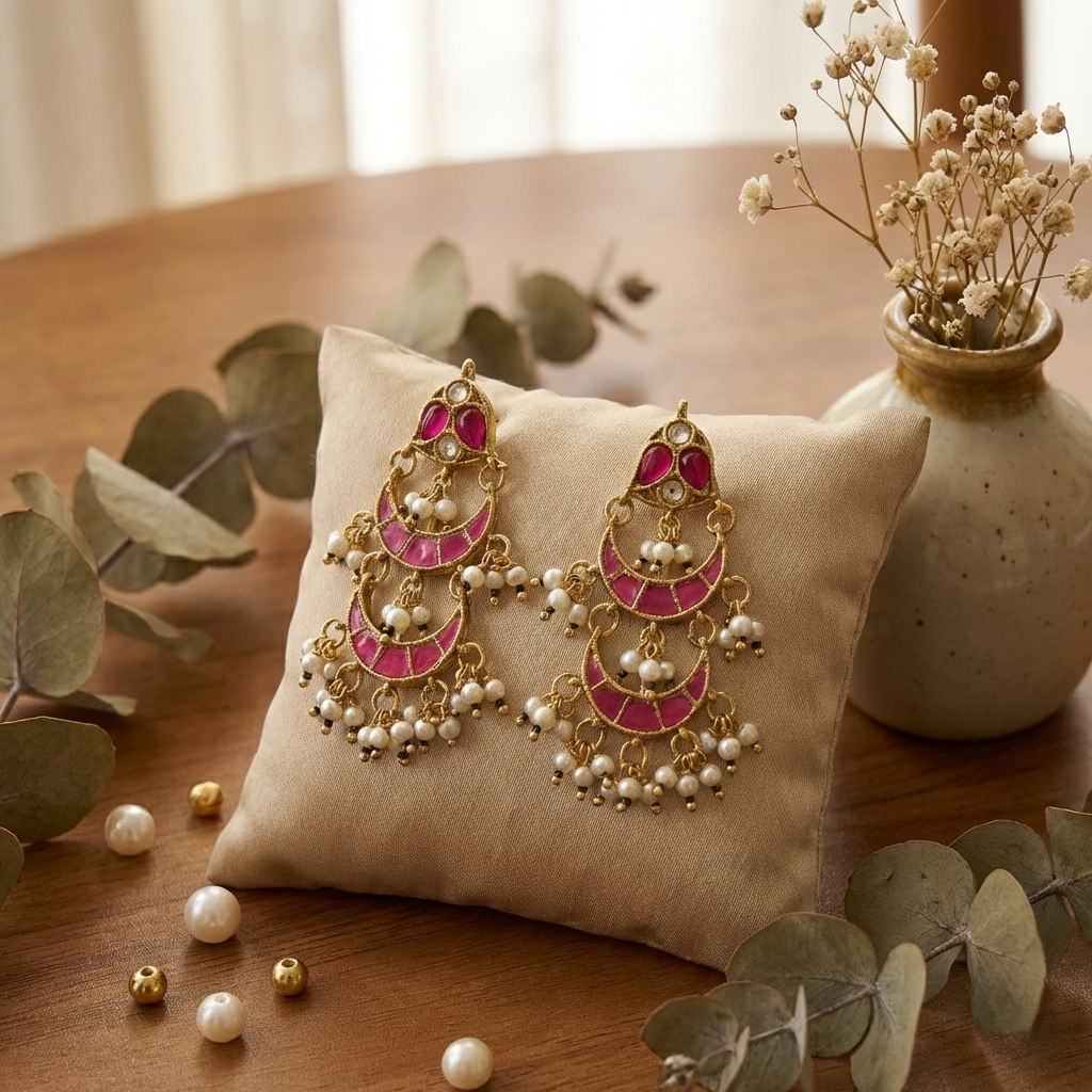 Gulbahaar Jadau Drop Earrings