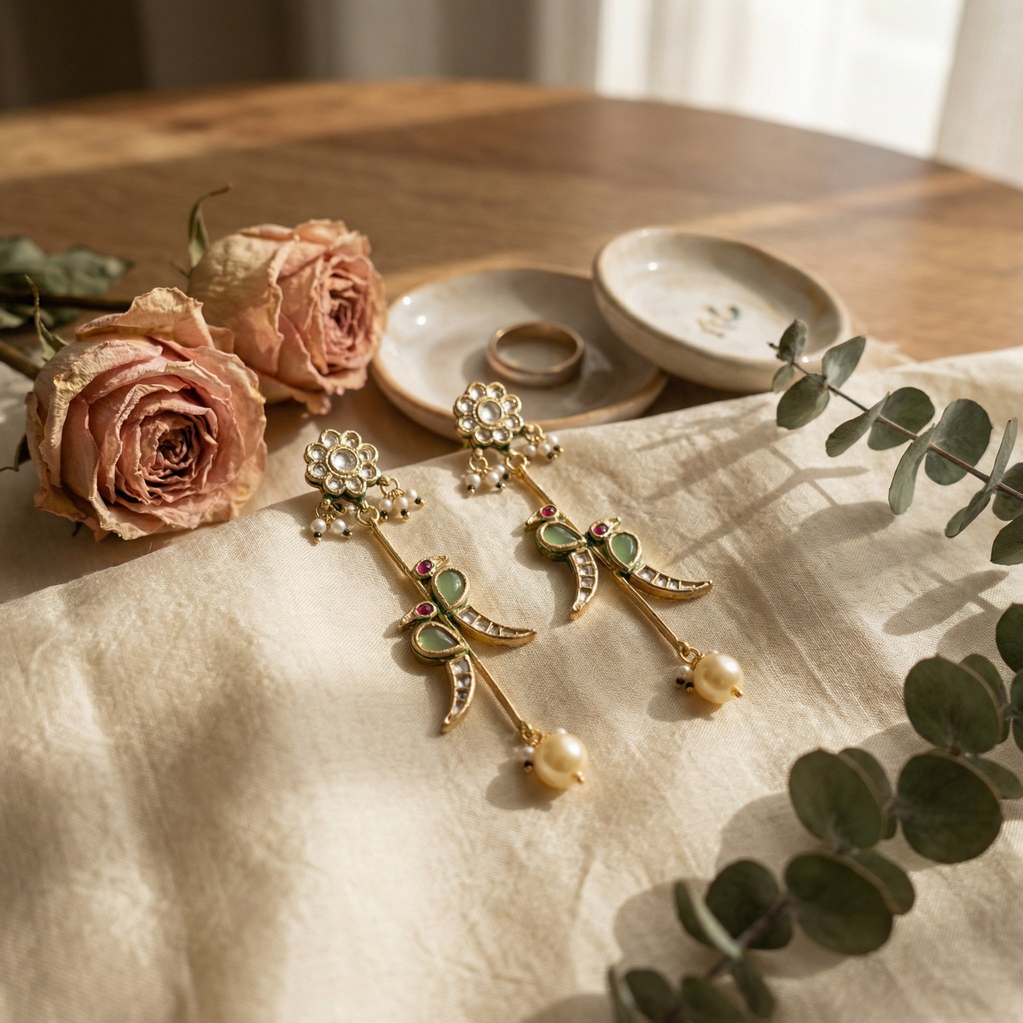 Kundan Meher Long Earrings