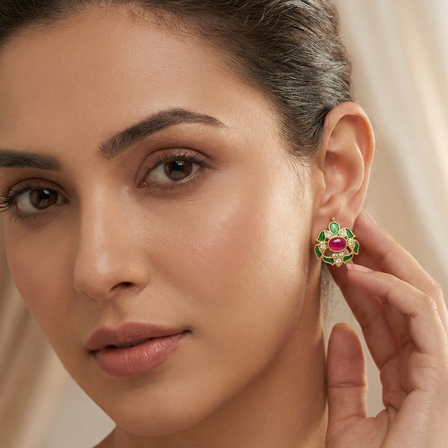 Pushp Jadau Studs