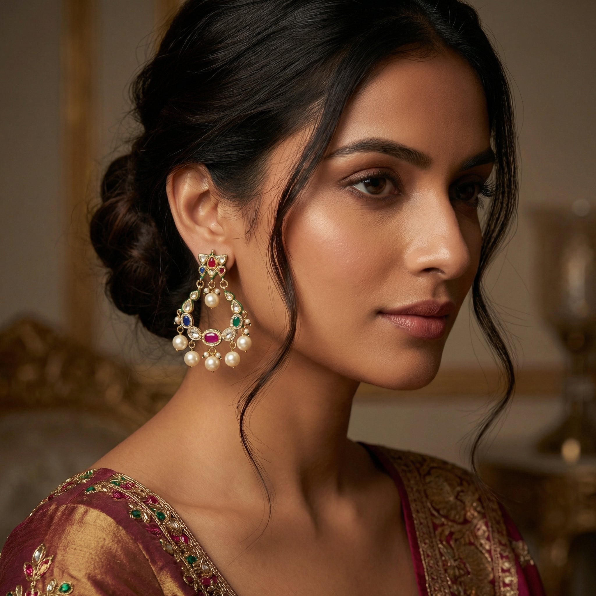 Kundan Navratan Chandbali