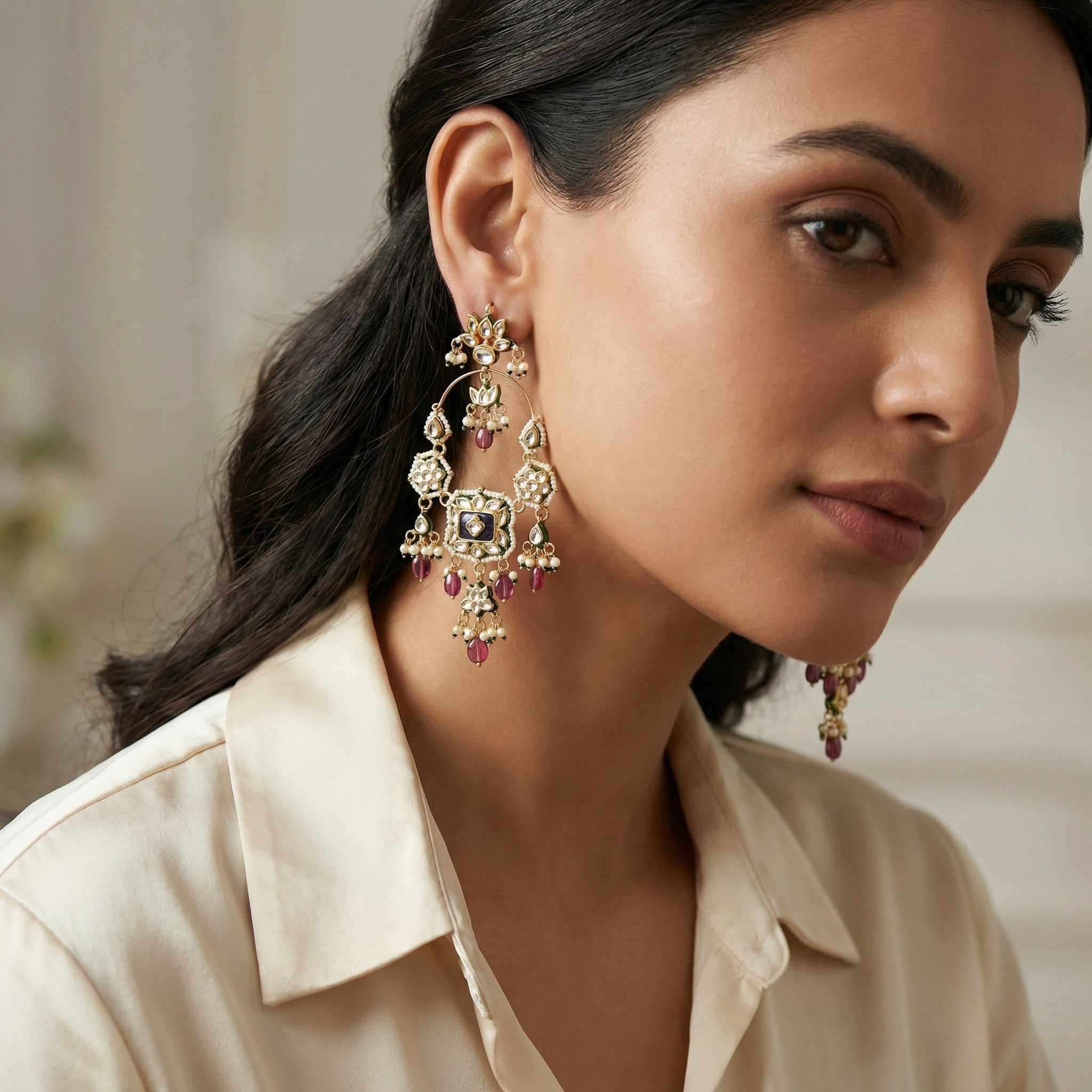 Mehr-un-Nisa Shoulder Duster TaarBali- Pink