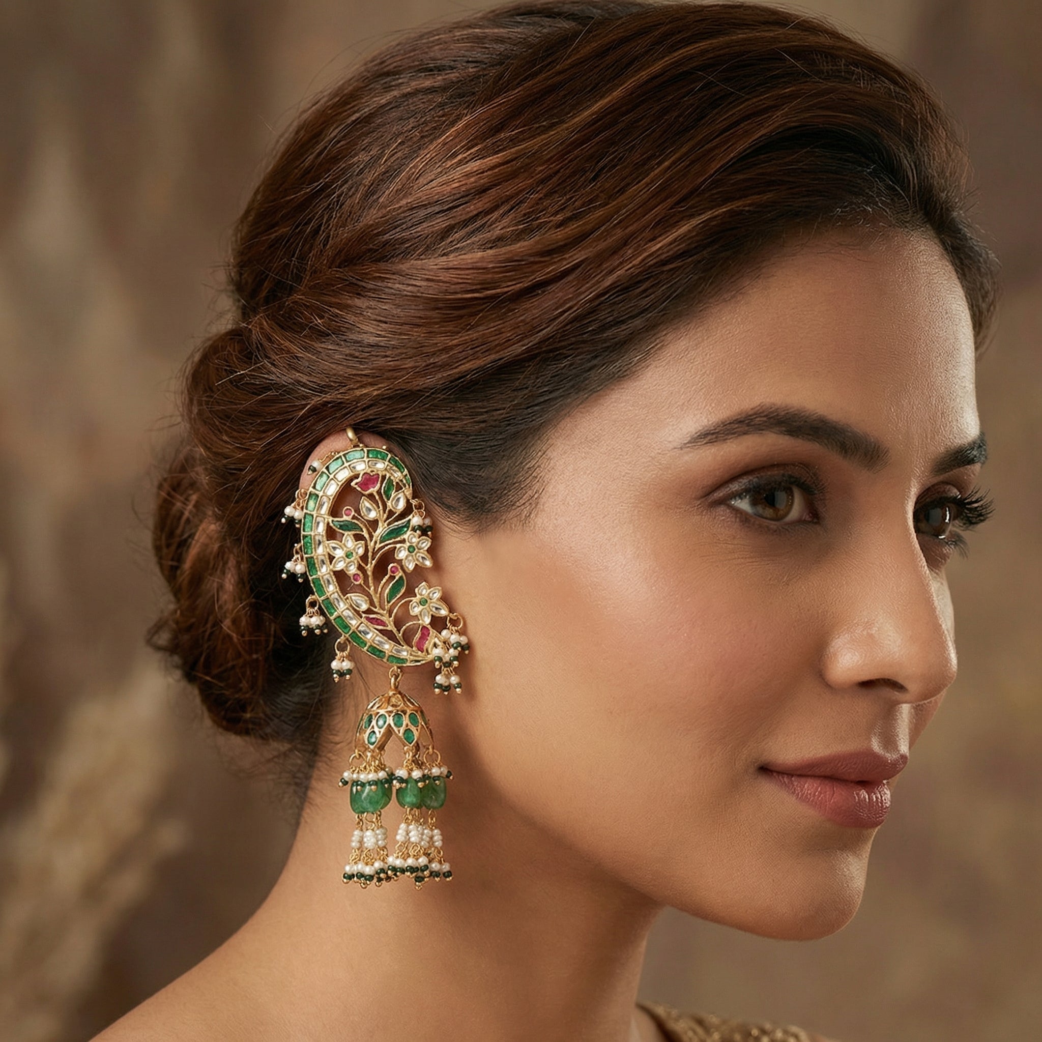 Rangmanch Aarzoo Jadau Pearl Earcuffs