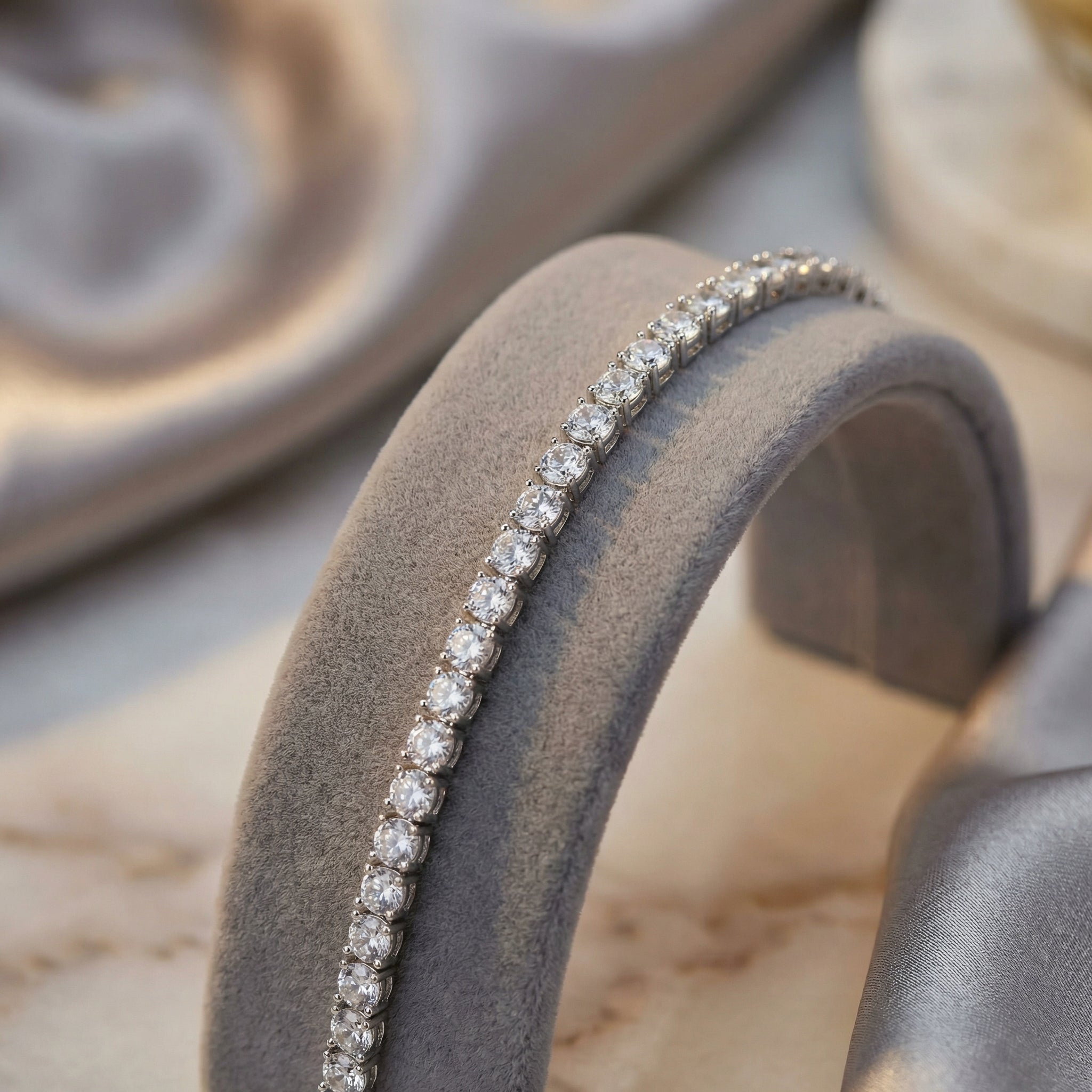 Classic AD Tennis Bracelet_Silver