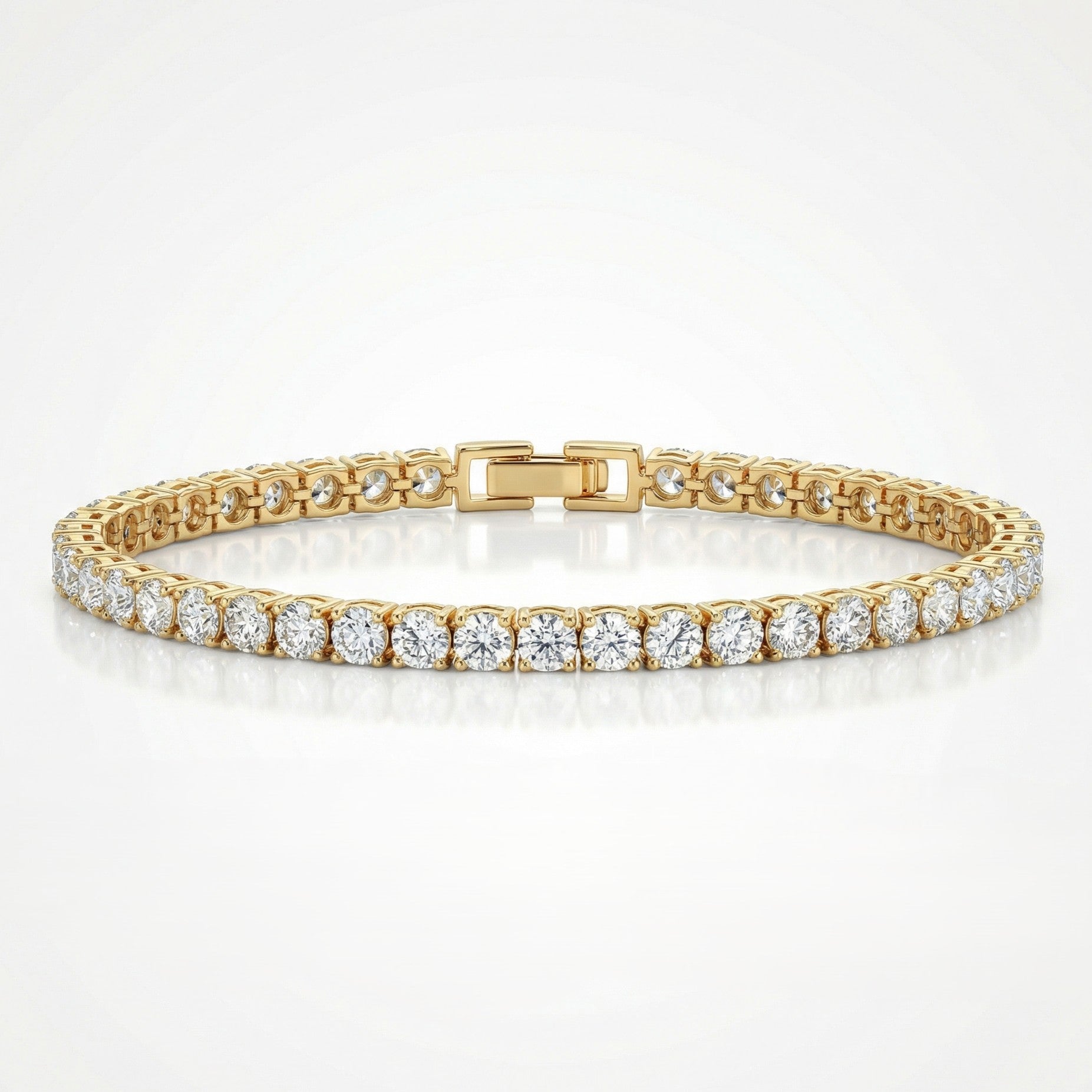 Classic AD Tennis Bracelet_Gold