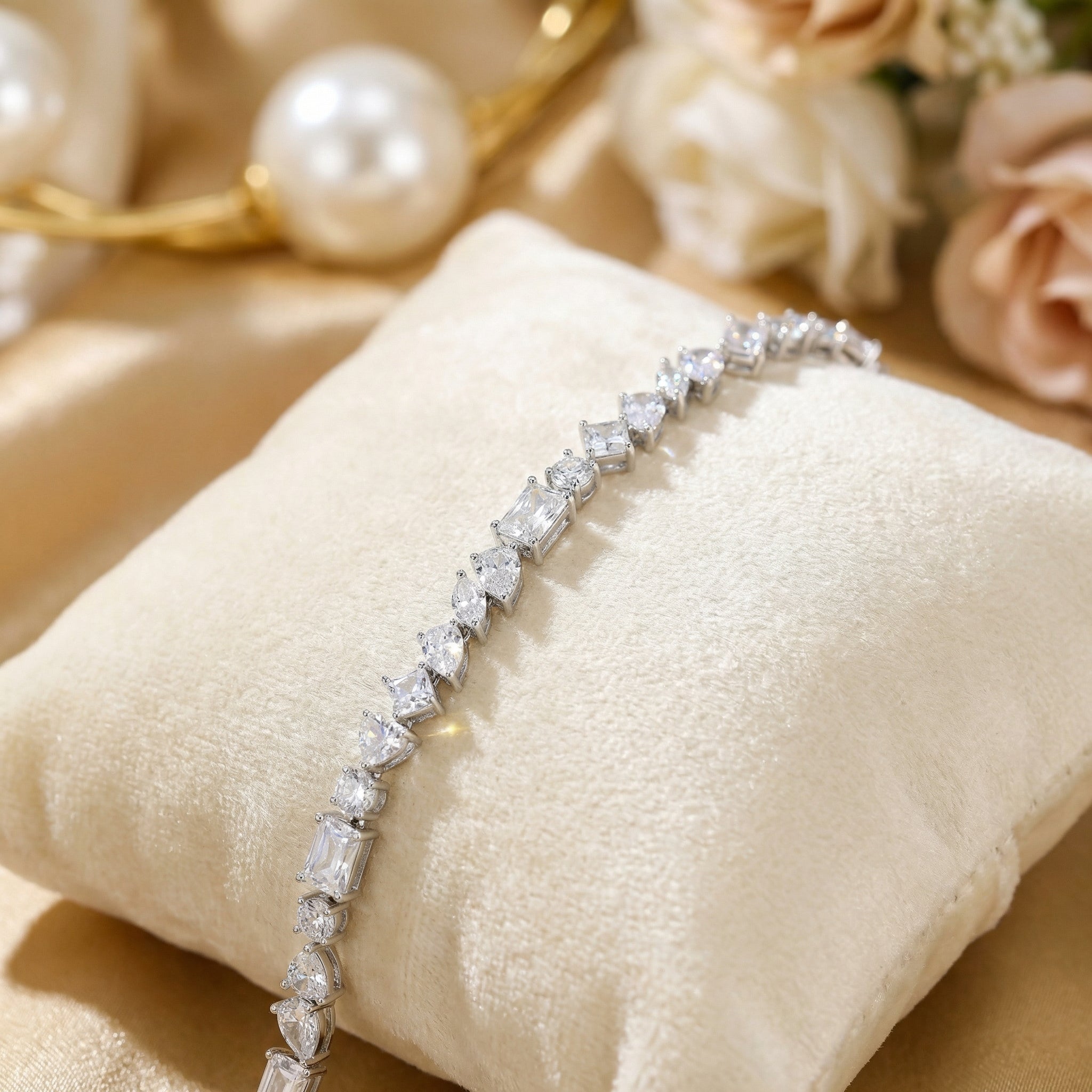 Prism Multi-Shape AD Tennis Bracelet_Silver