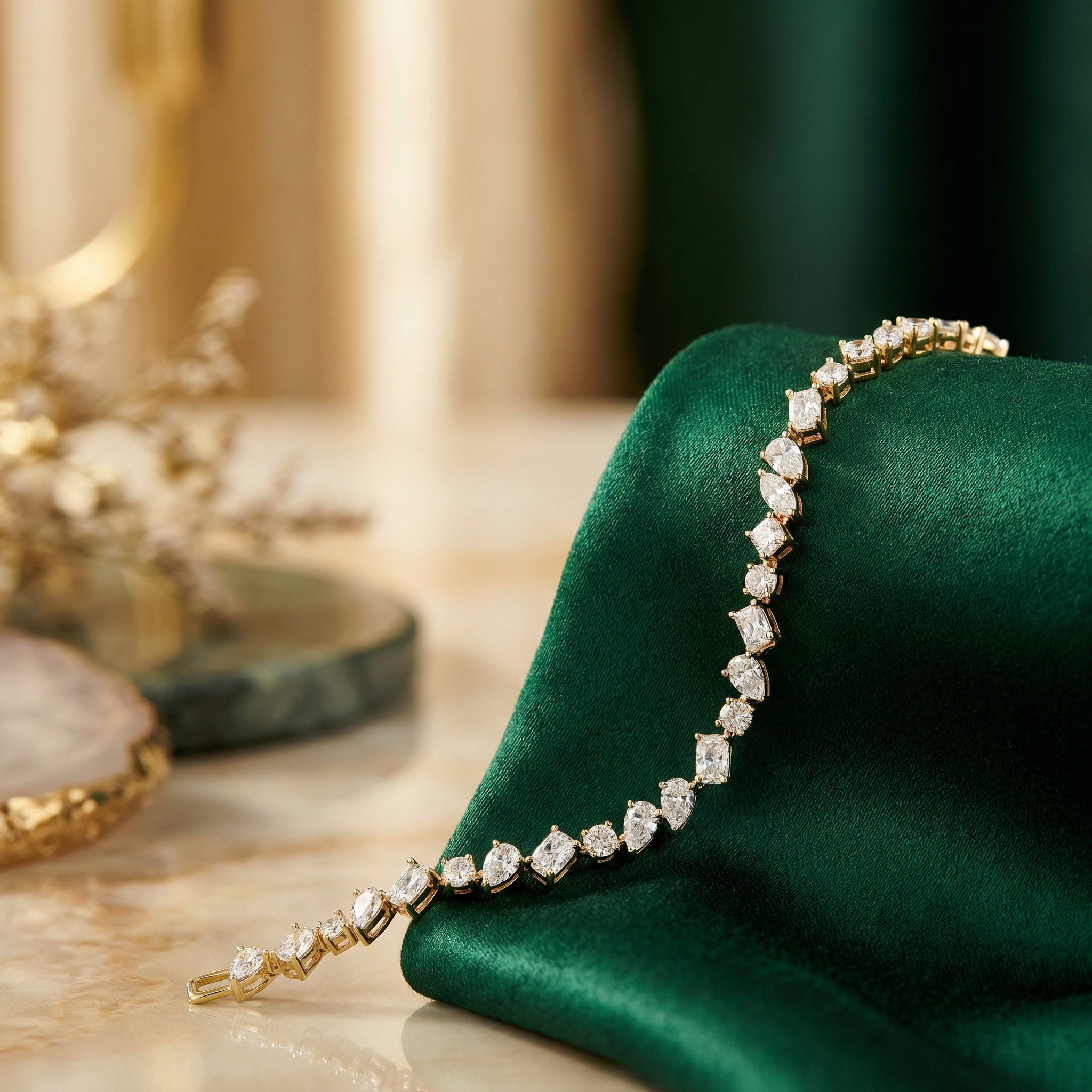 Prism Multi-Shape AD Tennis Bracelet_Gold