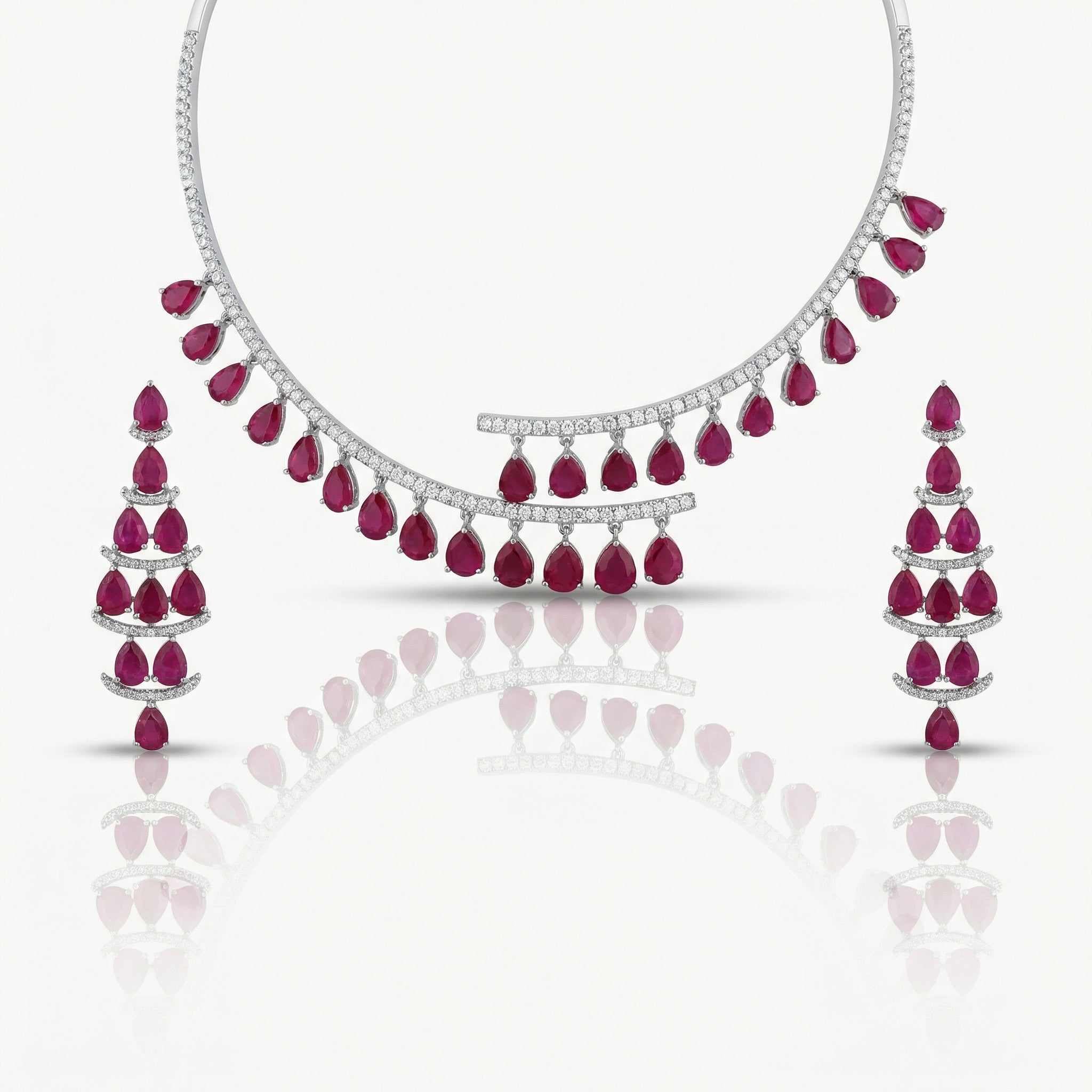 Noor-e-Laal Ruby Diamond Choker Set