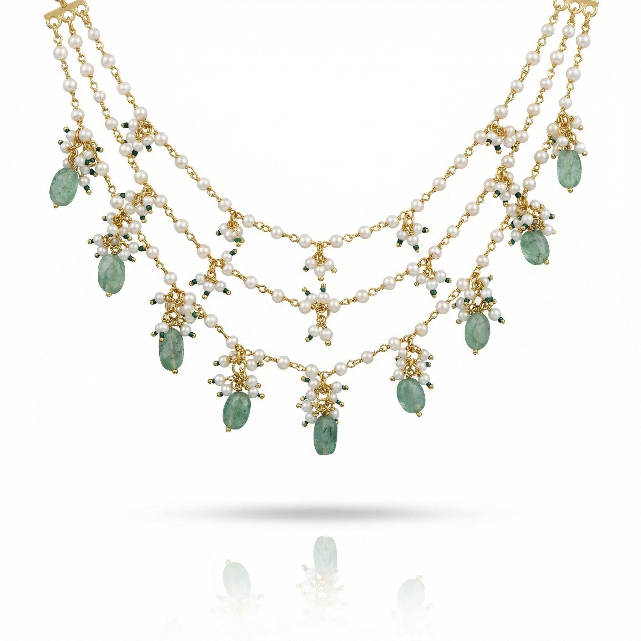 Fiza Pearl & Mint Back Chain