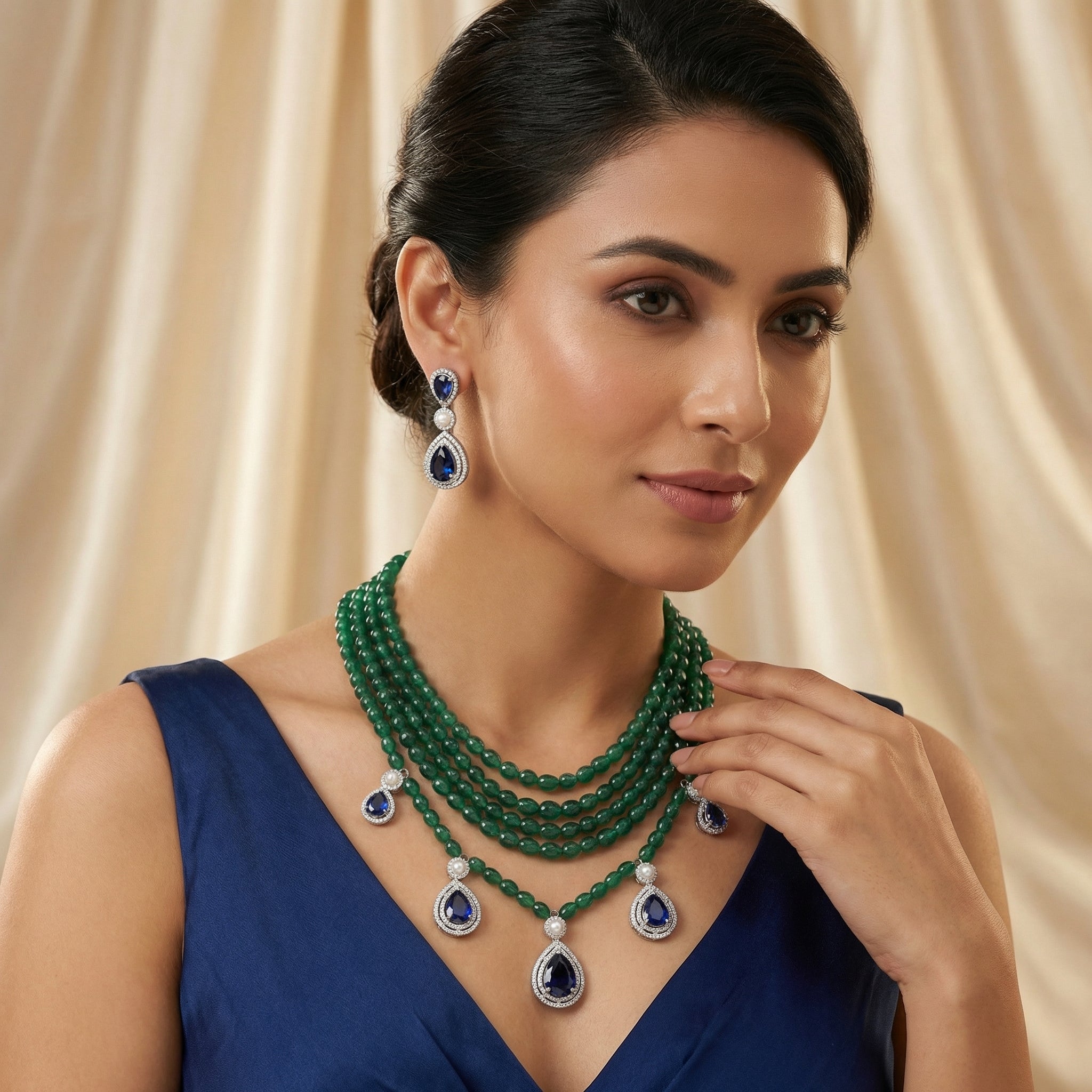 Zamarud Noor Layered Choker Set