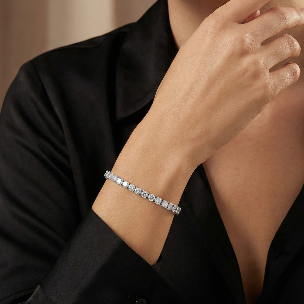 Classic AD Tennis Bracelet_Silver